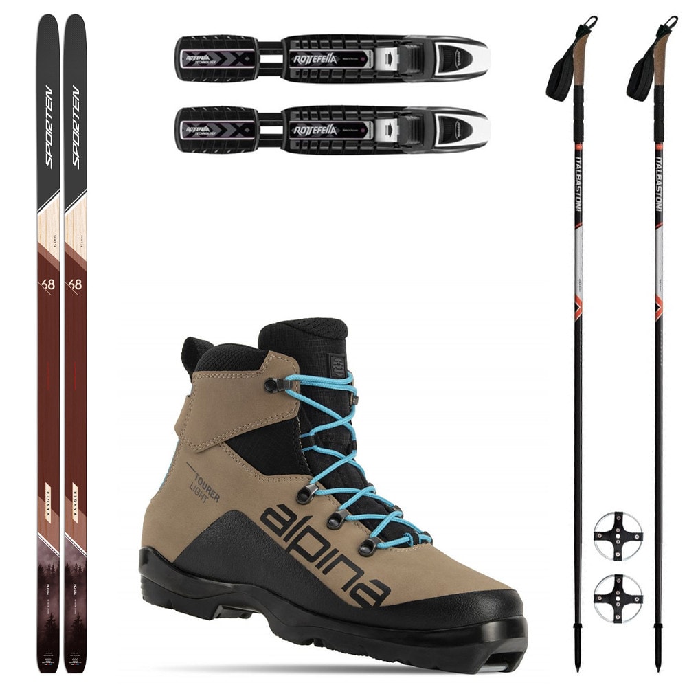 Backcountry set SPORTEN Ranger SKIN se stoupacím pásem + vázání + boty Alpina Tourer Light + hole