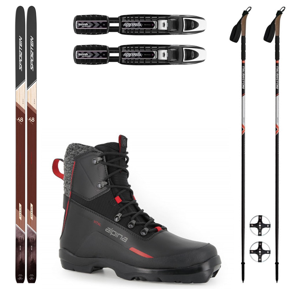 Backcountry set SPORTEN Ranger SKIN se stoupacím pásem + vázání + boty Alpina Discoverer + hole