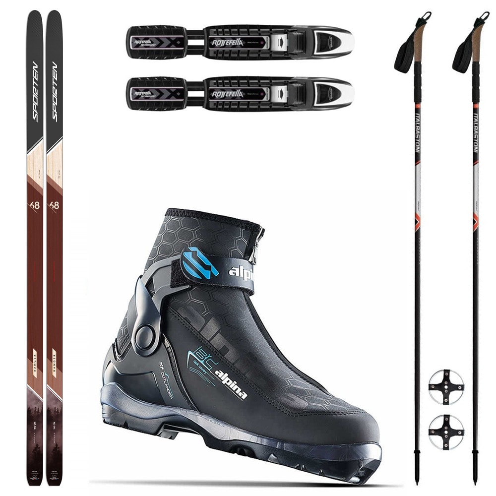 Backcountry set SPORTEN Ranger SKIN se stoupacím pásem + vázání + boty Alpina Outlander Eve + hole
