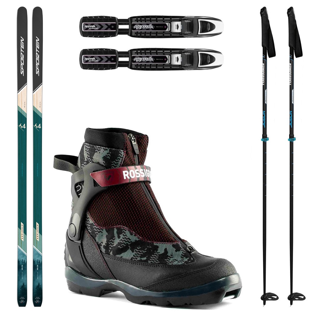 Backcountry set SPORTEN Explorer SKIN se stoupacím pásem + vázání + boty Rossignol + hole