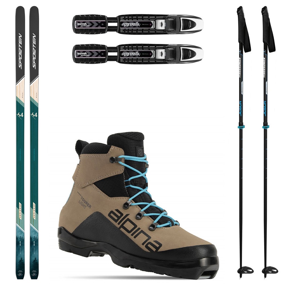 Backcountry set SPORTEN Explorer SKIN se stoupacím pásem + vázání + boty Alpina Tourer Light + hole