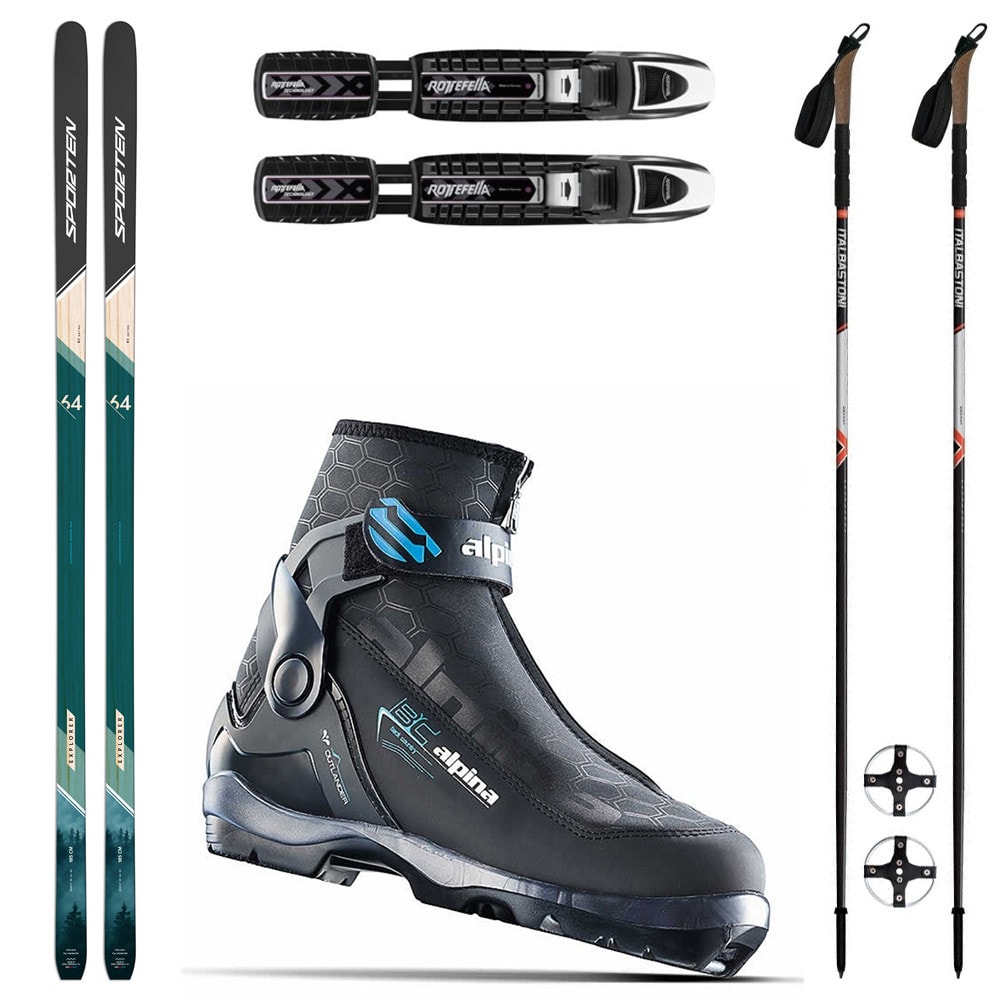 Backcountry set SPORTEN Explorer SKIN se stoupacím pásem + vázání + boty Alpina Outlander Eve + hole
