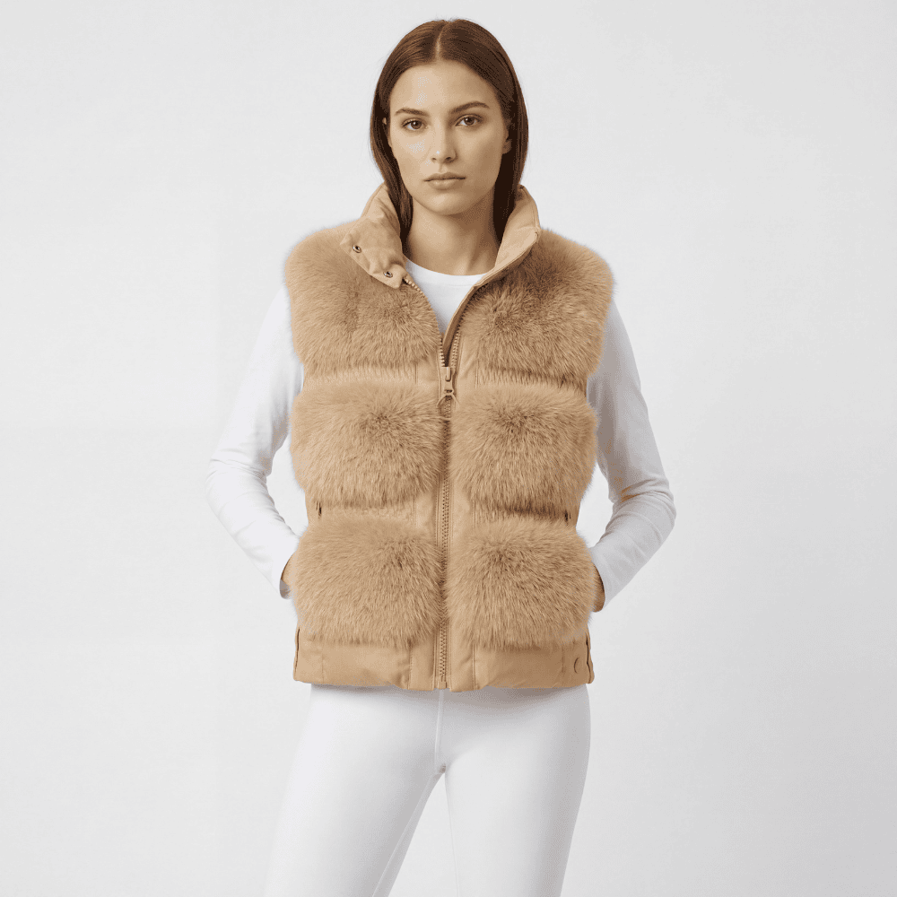 Dámská vesta GOLDBERGH Chic Faux Caramello