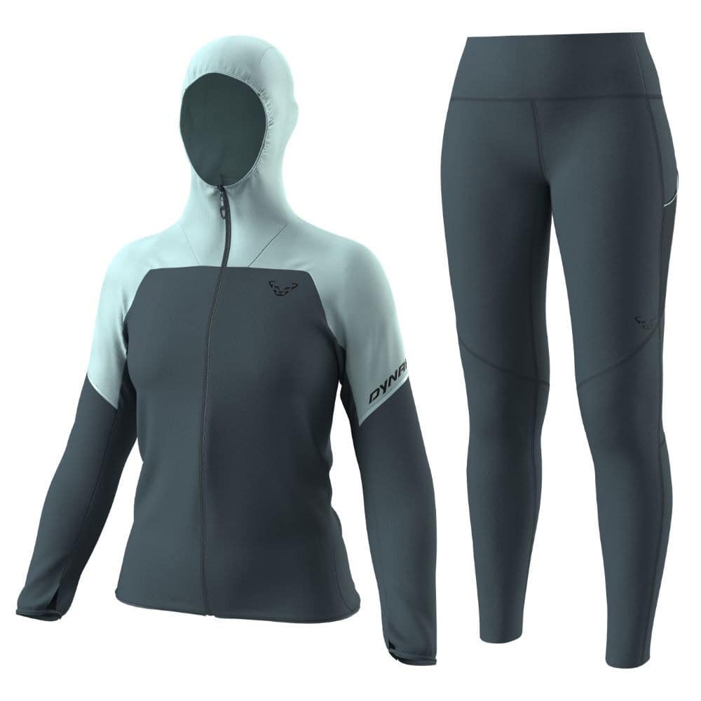 Komplet DYNAFIT Alpine Wind Jacket W Cloud Blue + Ultra Tights W Cinder