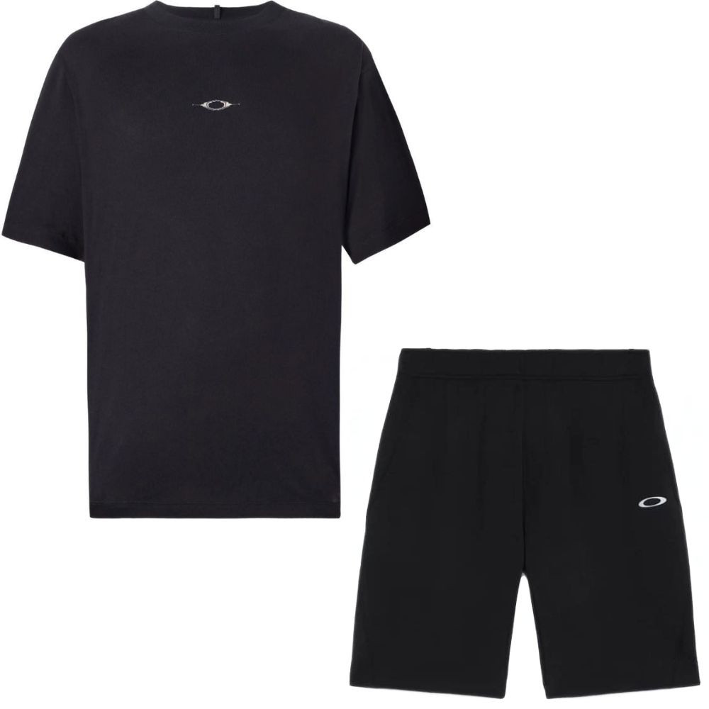 Komplet OAKLEY Stacked Tee 2.0 Black + Force Short Black