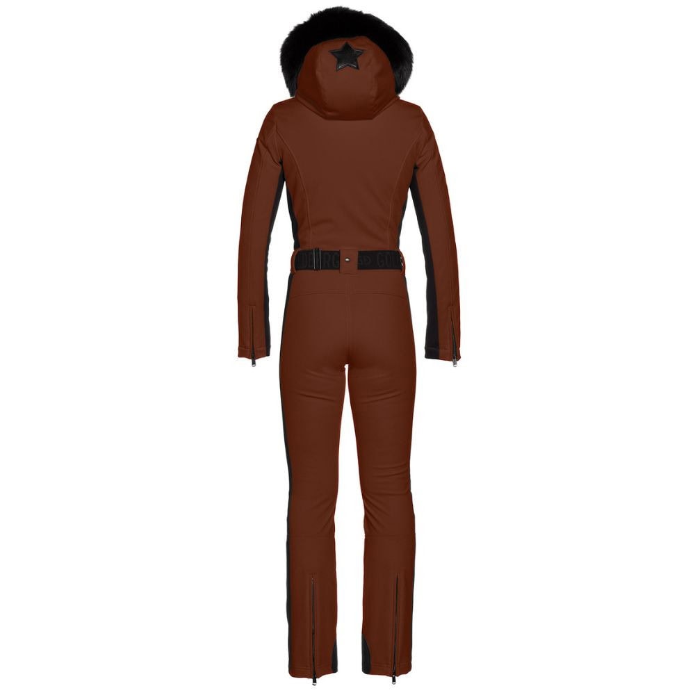 Luxusní lyžařský overal GOLDBERGH Parry Ski Suit Faux Border Deep Mocha