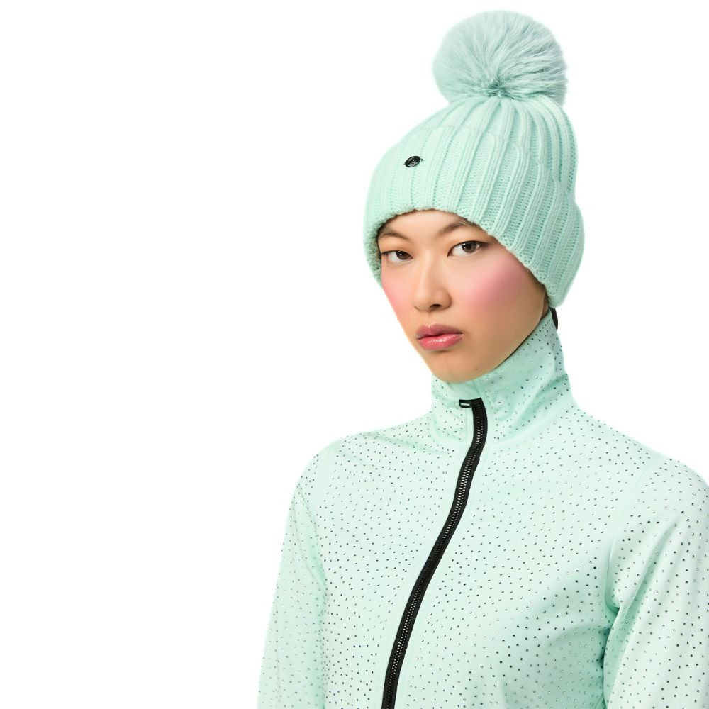 Luxusní zimní čepice GOLDBERGH Valerie Matcha Mint